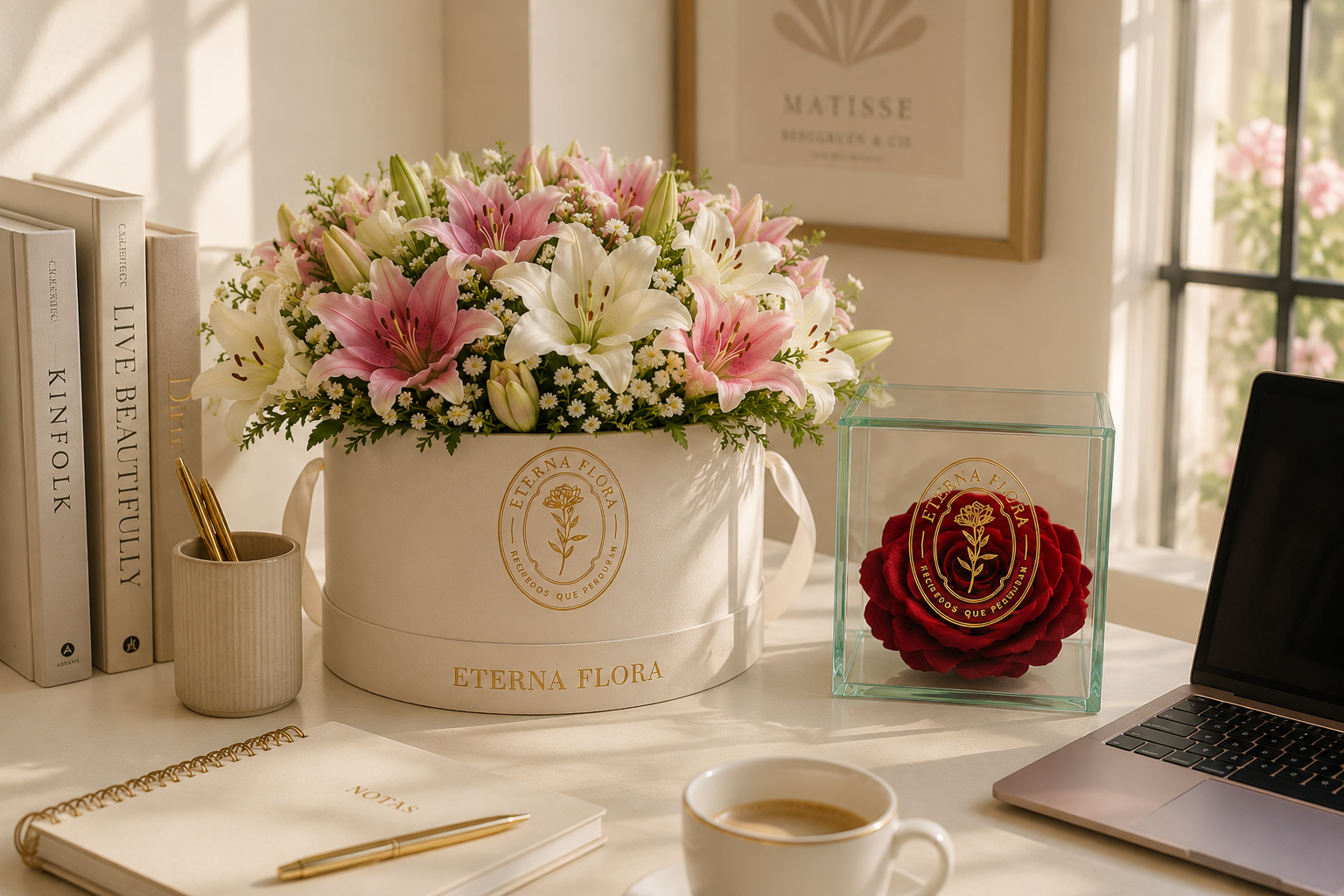 Arreglo floral de Eterna Flora con flores eternizadas